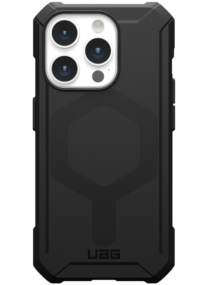 Urban Armor Gear - UAG Essential Armor MagSafe for iPhone 15 Pro Case Cover [15 Feet Drop Tested]  - Black - Image 1
