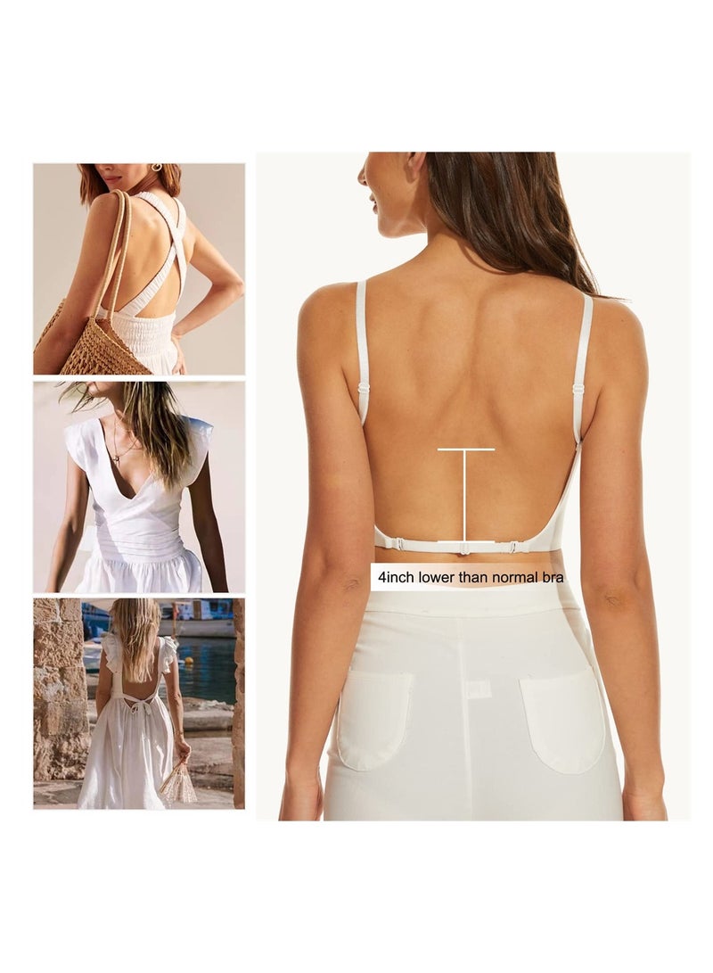 KASTWAVE Backless Bra, Women's Low Back Bra Deep U Shaped Plunge, Bralette Multiway Convertible with Clear Straps, Push Up Intimates Female Summer, Soft Wire Lifting Bras for Dress Wedding, 36/80 AB - Image 5