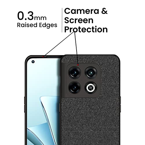 Kapa Soft Full Fabric Protective Back Case Cover for OnePlus 10 Pro (Black), PC + Fabric - Image 3