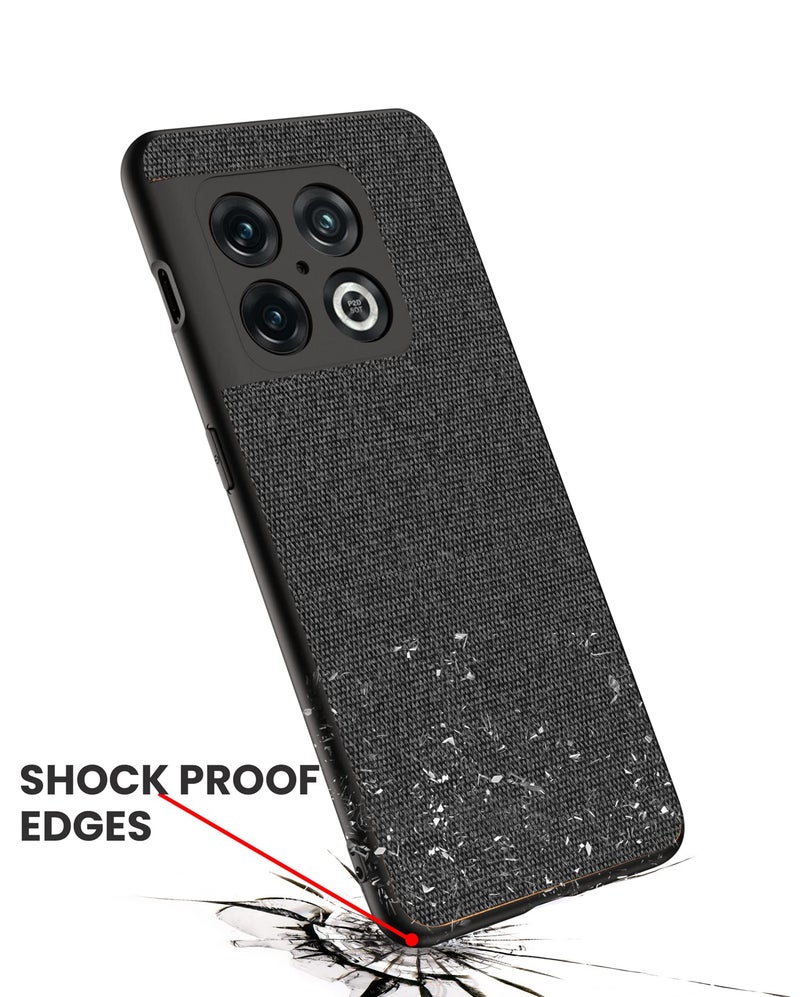 Kapa Soft Full Fabric Protective Back Case Cover for OnePlus 10 Pro (Black), PC + Fabric - Image 4