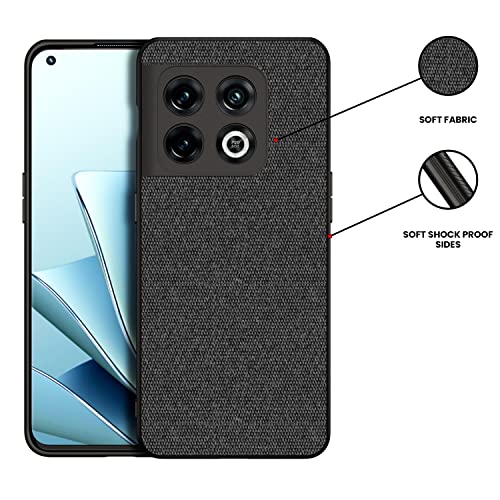 Kapa Soft Full Fabric Protective Back Case Cover for OnePlus 10 Pro (Black), PC + Fabric - Image 2