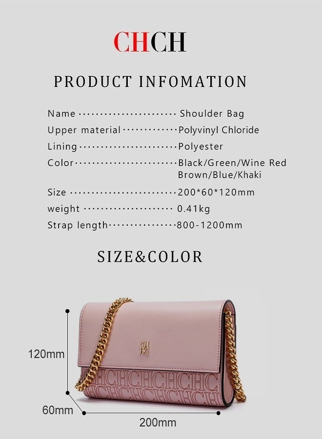 CH CH Women's Fashion Shoulder Bag with Adjustable Chain Strap - Exquisite Handmade Craft, Classic Elegant Design for Daily Use, Available in Various Colours - Image 3