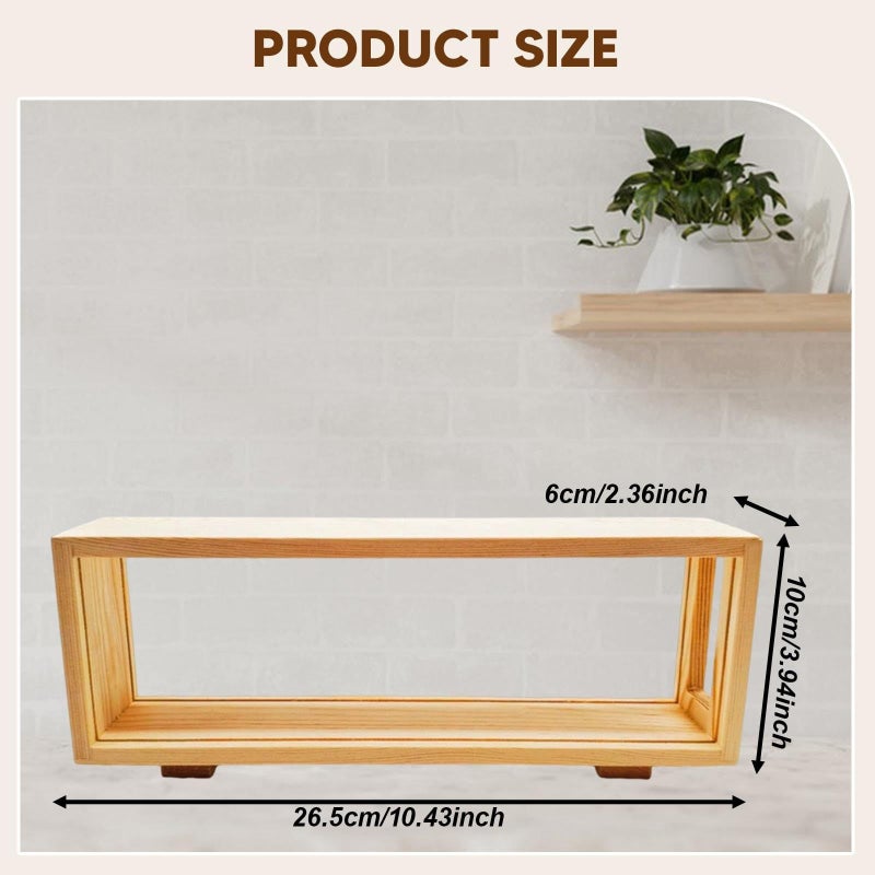 Uncolored Wooden Shadow Box Double Sided Display Frame For Photos Crafts Bouquets - Image 4