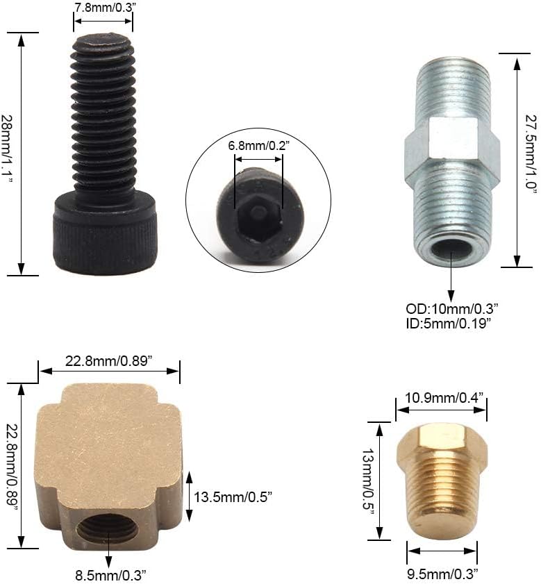 HTRACING Turbo Charger Oil Drain Return Line Oil Feed Complete Kit Fit for T3 T4 GT35 T70 T66 - Image 5