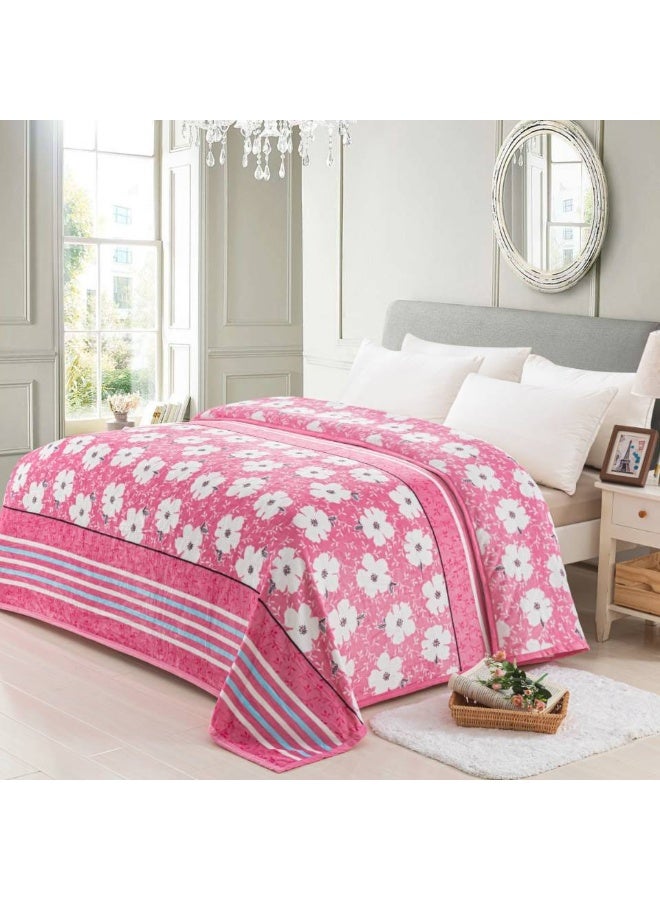Luxury Soft Plush Mink Blanket – Floral Design – 220 × 240 cm – 1.6 kg – Warm & Cozy Bed Blanket - Image 1
