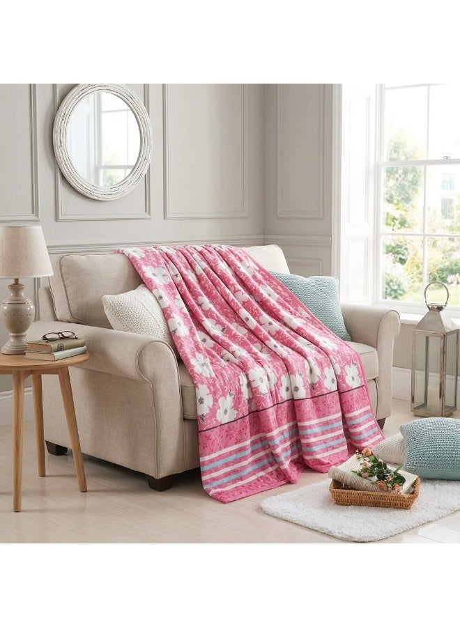Luxury Soft Plush Mink Blanket – Floral Design – 220 × 240 cm – 1.6 kg – Warm & Cozy Bed Blanket - Image 4