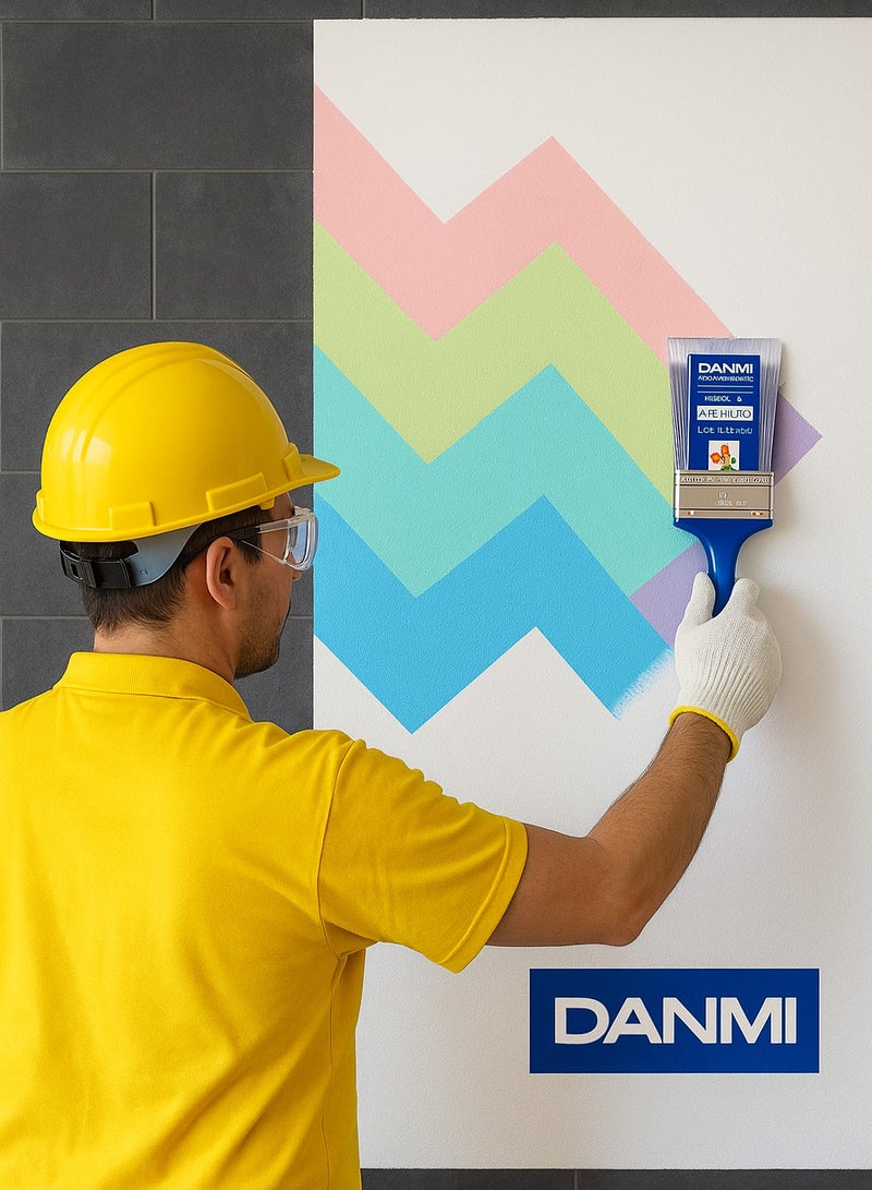 DANMI Paint Brush – 3 Inch (≈ 75 mm) – Blue Plastic Handle with Metal Ferrule – ART:360503 – Made in China - Image 2