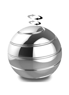 Kinetic Desk Toys,Full Body Optical Illusion Spinner Ball,Gifts For Men,Women,Kids 1.5” Size (Silver)