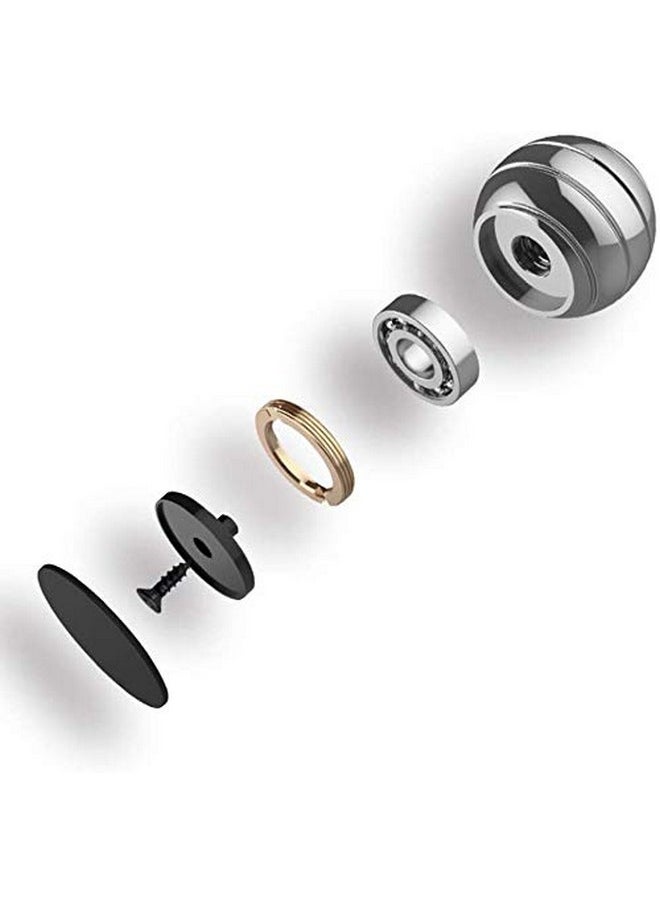 DBlosp - Kinetic Desk Toys,Full Body Optical Illusion Spinner Ball,Gifts For Men,Women,Kids 1.5” Size (Silver) - Image 1