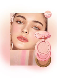 Glow Up-3 In 1 Highlight+Blush+Contouring Powder Cheek For Face Blush Bronzer Palette Long-Lasting, Ultra-Thin, Natural And Bright Color Cushion Applicator Blendable Natural Makeup Face Blush #02 - pzsku/ZB03DEAAE6E37DFB608EEZ/45/_/1736252618/9bdc5a3a-cbcf-406e-807d-6bca68df847a