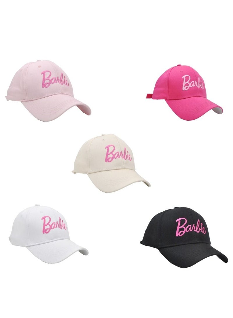 Barbie Leisure Cap Snapback Baseball Cap with Pink Embroided Barbie Logo - Image 2