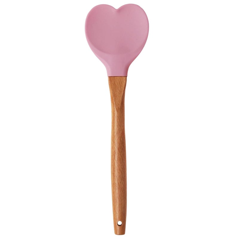 Silicone Spatula Heartshaped Ergonomic Handle High HeatResistant Rubber Spatulas for Mixing Cooking Baking Flexible Nonstick Silicone Spatulas Kitchen Utensils Cooking Gadgets Pink