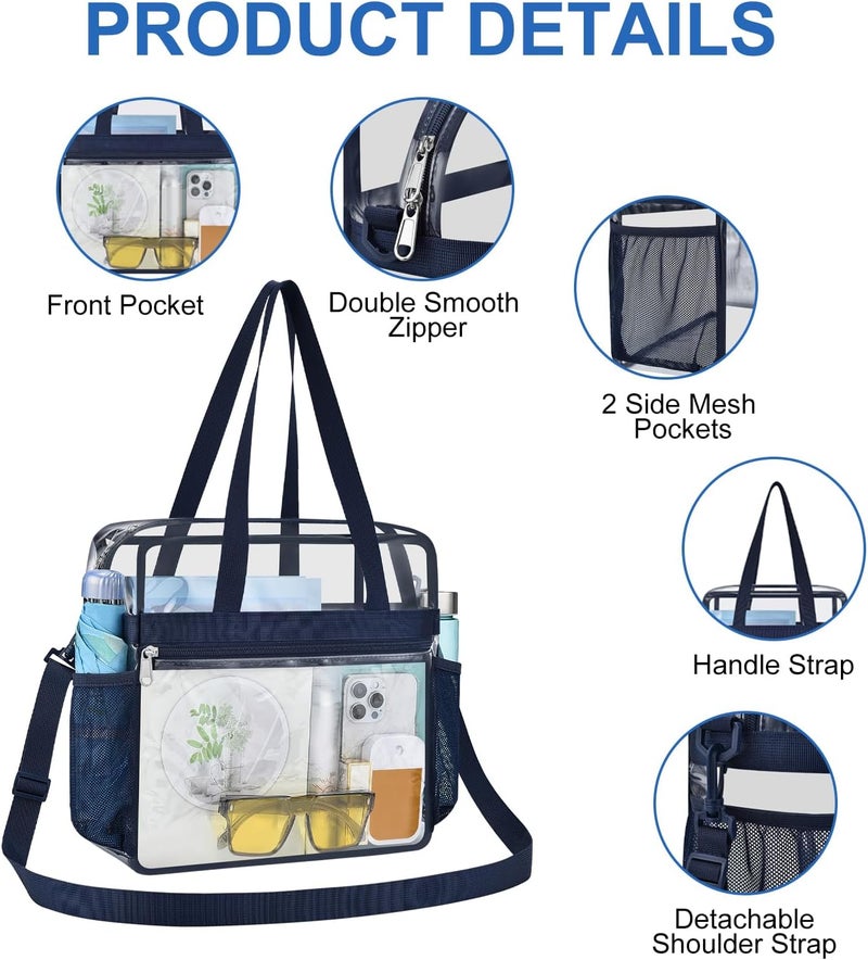 USPECLARE Clear Bag for Stadium Events,Transparent Bag for Work Sports Games Concerts Travel Gym - Image 3