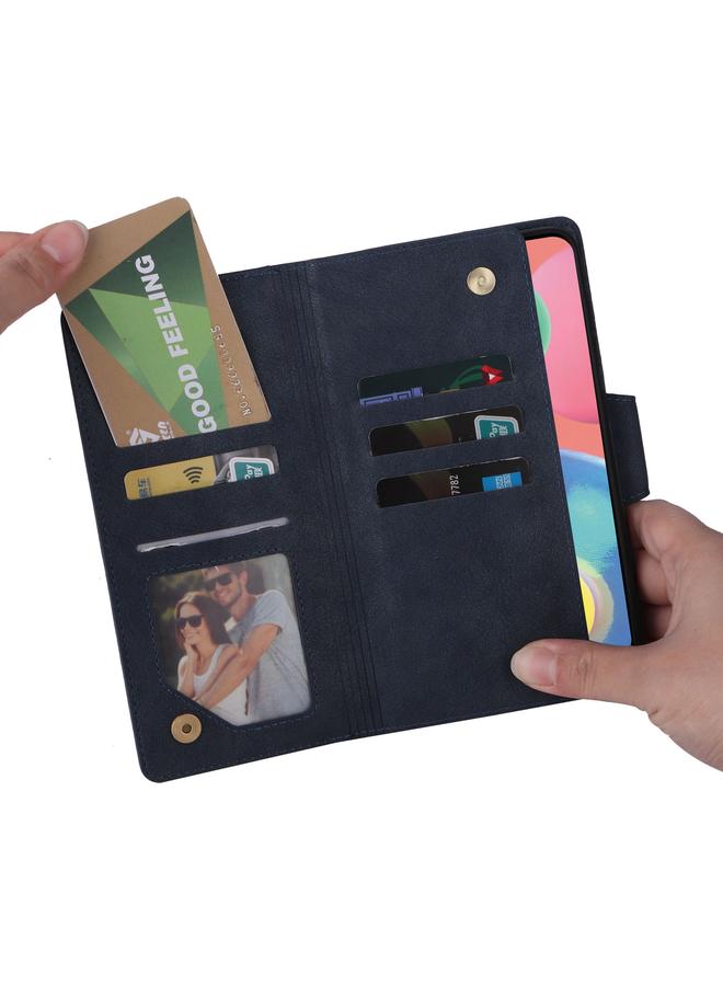 اس-توب جراب لهاتف Samsung Galaxy A70/A70S، جراب جلدي بثلاث طيات مع مشبك برشام و9 بطاقات - Image 4