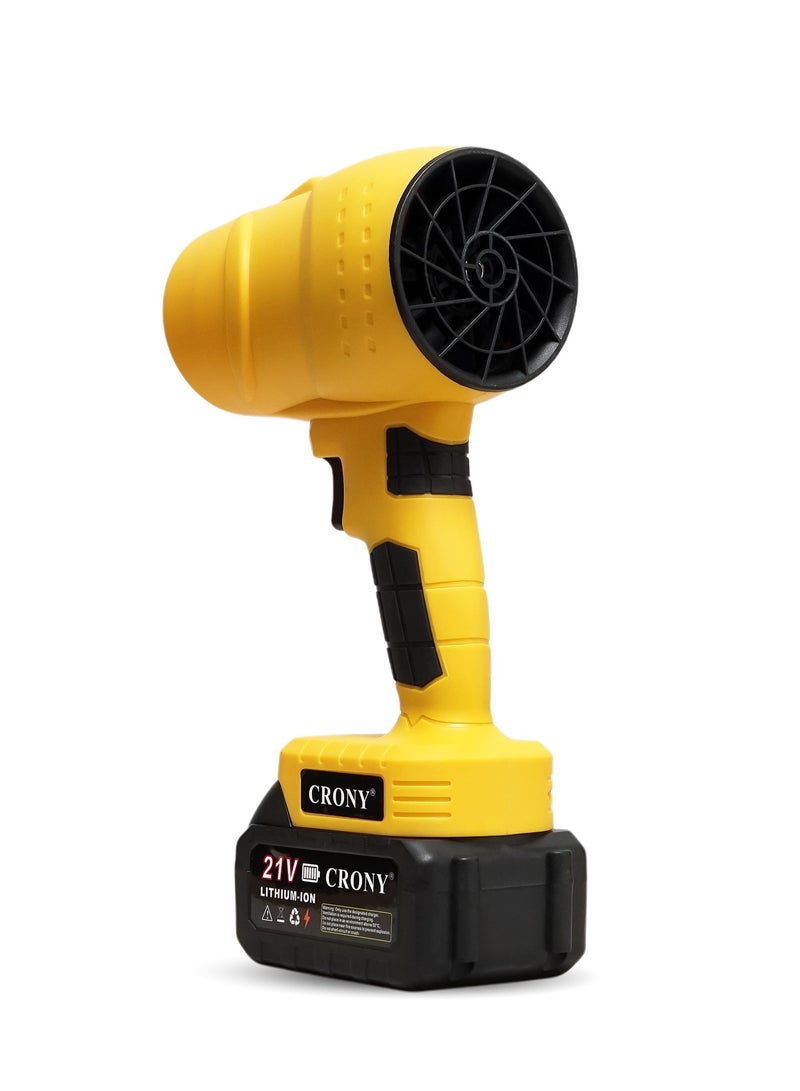 CRONY MD-1018 Cordless Handheld Air Blower, 21V Turbo Fan with Stepless Speed Control. Portable Electric Duster for Quick Drying, Cleaning Dust, Car Snow & More. Strong Jet Airflow, Rechargeable Battery, Ergonomic Grip & Safe ABS Design - Image 2