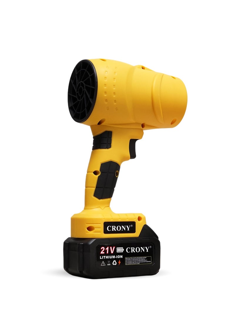 CRONY MD-1018 Cordless Handheld Air Blower, 21V Turbo Fan with Stepless Speed Control. Portable Electric Duster for Quick Drying, Cleaning Dust, Car Snow & More. Strong Jet Airflow, Rechargeable Battery, Ergonomic Grip & Safe ABS Design - Image 3