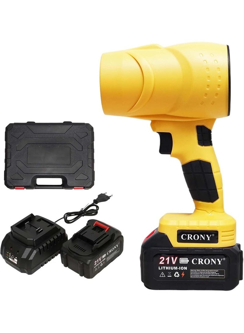 CRONY MD-1018 Cordless Handheld Air Blower, 21V Turbo Fan with Stepless Speed Control. Portable Electric Duster for Quick Drying, Cleaning Dust, Car Snow & More. Strong Jet Airflow, Rechargeable Battery, Ergonomic Grip & Safe ABS Design - Image 1