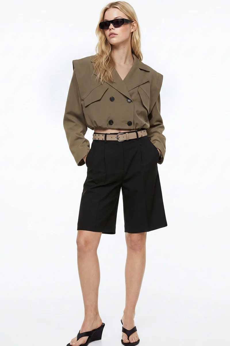 Bianco Lucci Khaki Green LUCCI Trench Coat for Women | Best Price UAE