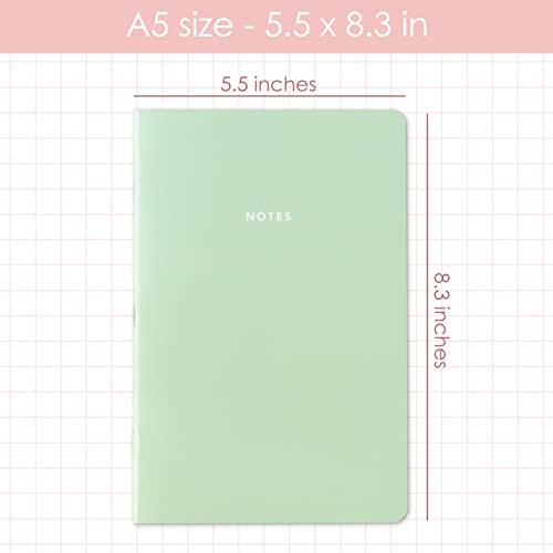 THiNKABLE Pastel Aesthetic Notebooks Set, Cute Journal Set 8 pack, A5 5.5 x 8.3 in 60 Pages, Simple Cover Notebook, Minimalist Journal for Women Lined Paper, Soft Cover Journals - Image 3