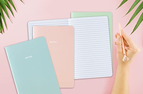 THiNKABLE Pastel Aesthetic Notebooks Set, Cute Journal Set 8 pack, A5 5.5 x 8.3 in 60 Pages, Simple Cover Notebook, Minimalist Journal for Women Lined Paper, Soft Cover Journals - Image 4