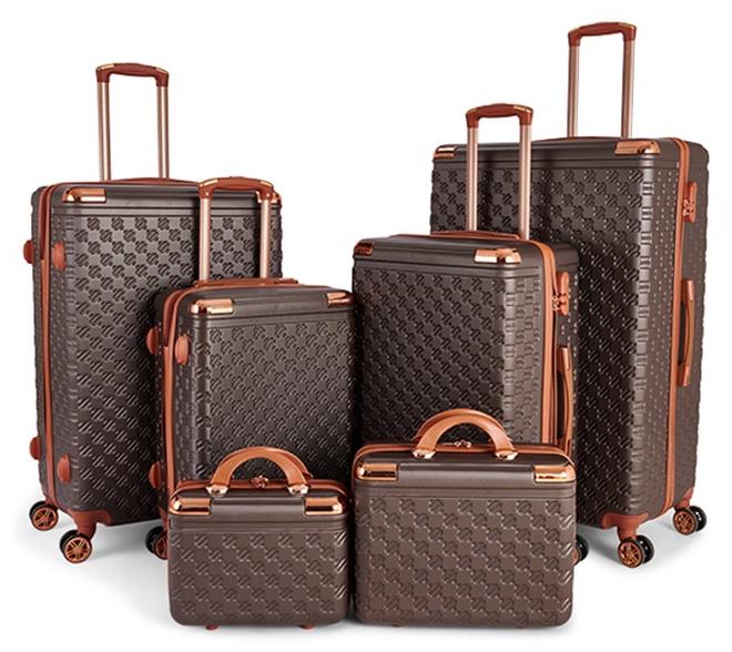 ليمرا طقم شنط سفر مكون من 6 حقائب أمتعة لون بني بمقاس 32"/28"/24"/20"/15"/12 انش - Image 1