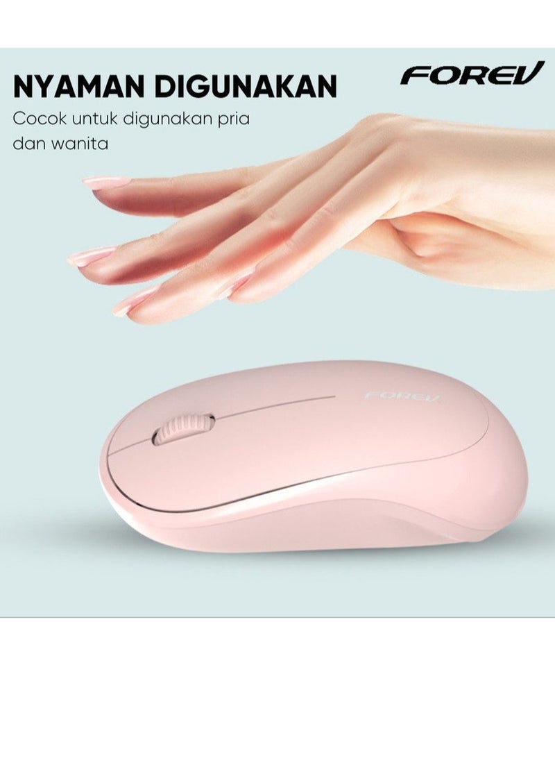 فوريف ماوس مكتب لاسلكي FV-185 بسرعة 2.4 جيجا هرتز - موفر للطاقة وخفيف الوزن - نطاق 10 أمتار | وردي - Image 4