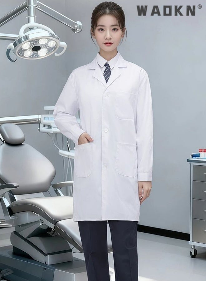 WAOKN Thin regular quality long sleeved (slightly translucent), size XL， Medical Lab Coat White，White lab coat work uniform made of cotton，Pharmacy laboratory clothing, slimming food clothing, workwear, chef's clothing - Image 4