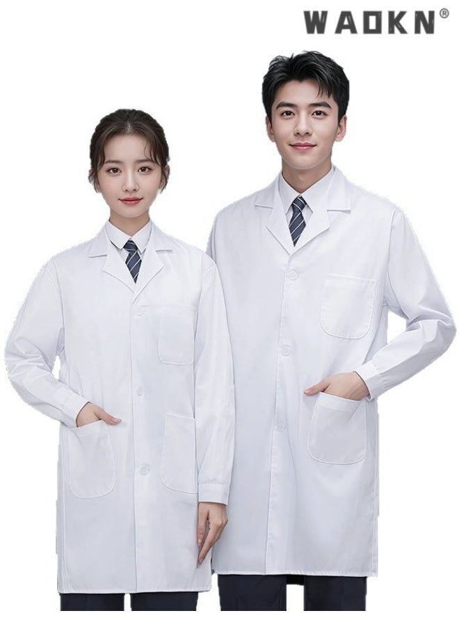 WAOKN Thin regular quality long sleeved (slightly translucent), size XL， Medical Lab Coat White，White lab coat work uniform made of cotton，Pharmacy laboratory clothing, slimming food clothing, workwear, chef's clothing - Image 3