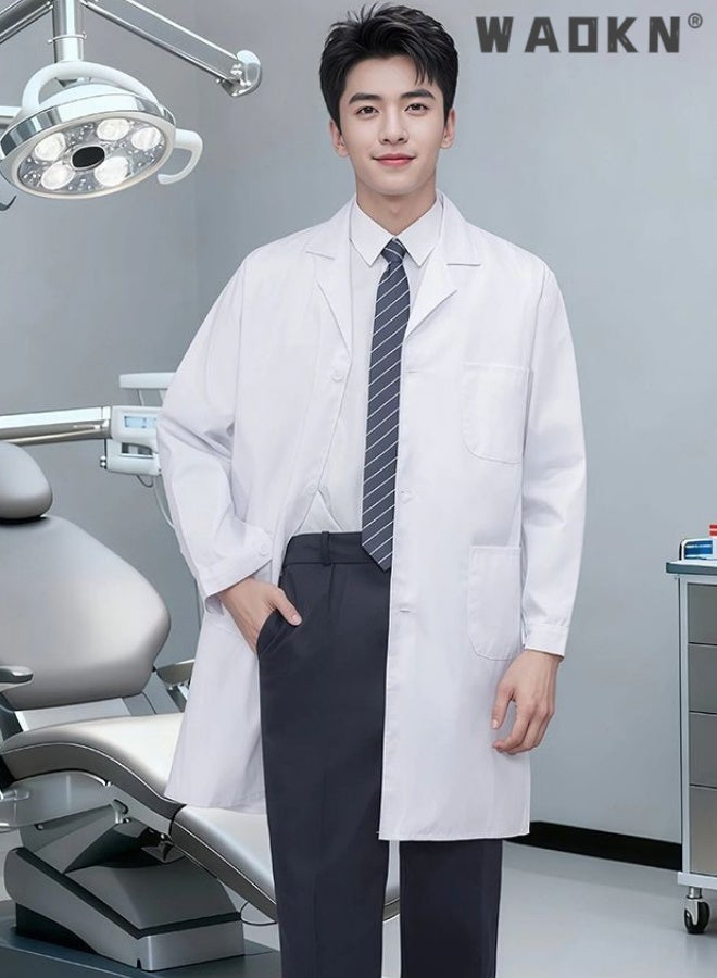 WAOKN Thin regular quality long sleeved (slightly translucent), size XL， Medical Lab Coat White，White lab coat work uniform made of cotton，Pharmacy laboratory clothing, slimming food clothing, workwear, chef's clothing - Image 2