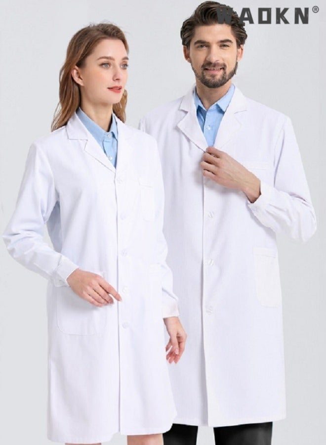 WAOKN Thin regular quality long sleeved (slightly translucent), size XL， Medical Lab Coat White，White lab coat work uniform made of cotton，Pharmacy laboratory clothing, slimming food clothing, workwear, chef's clothing - Image 5