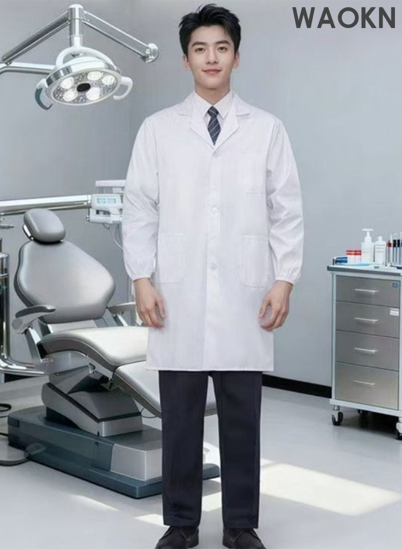 WAOKN Thin regular quality long sleeved (slightly translucent), size XL， Medical Lab Coat White，White lab coat work uniform made of cotton，Pharmacy laboratory clothing, slimming food clothing, workwear, chef's clothing. - Image 1