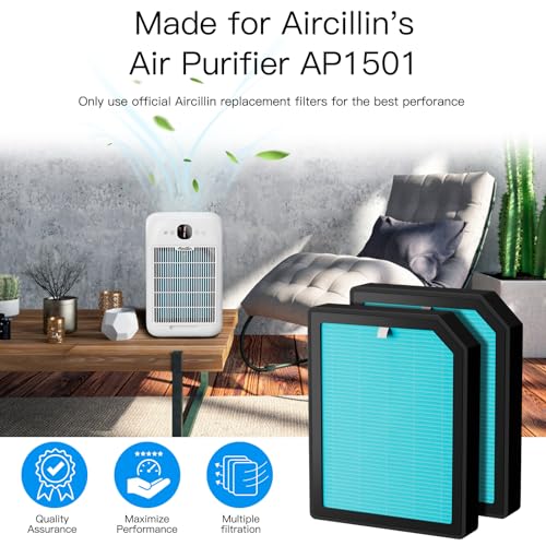 Aircillin Air Purifier AP1501 Replacement Filters 6Pack H13 True HEPA Filter Activated Carbon FilterAP1501 - Image 3