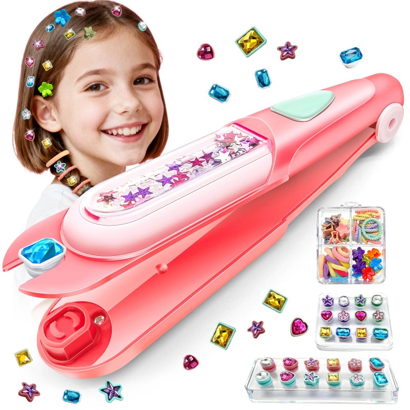 CLRDZN Hair Gem Stamper Kit,Hair Ties and Hair Clips Bling Hair Jewels for Girls Toys, Hair Styling Tool with Reusable Shining Diamonds, Birthday Gifts Toys for Girls Ages 3 4 5 6 8-12 - Image 1