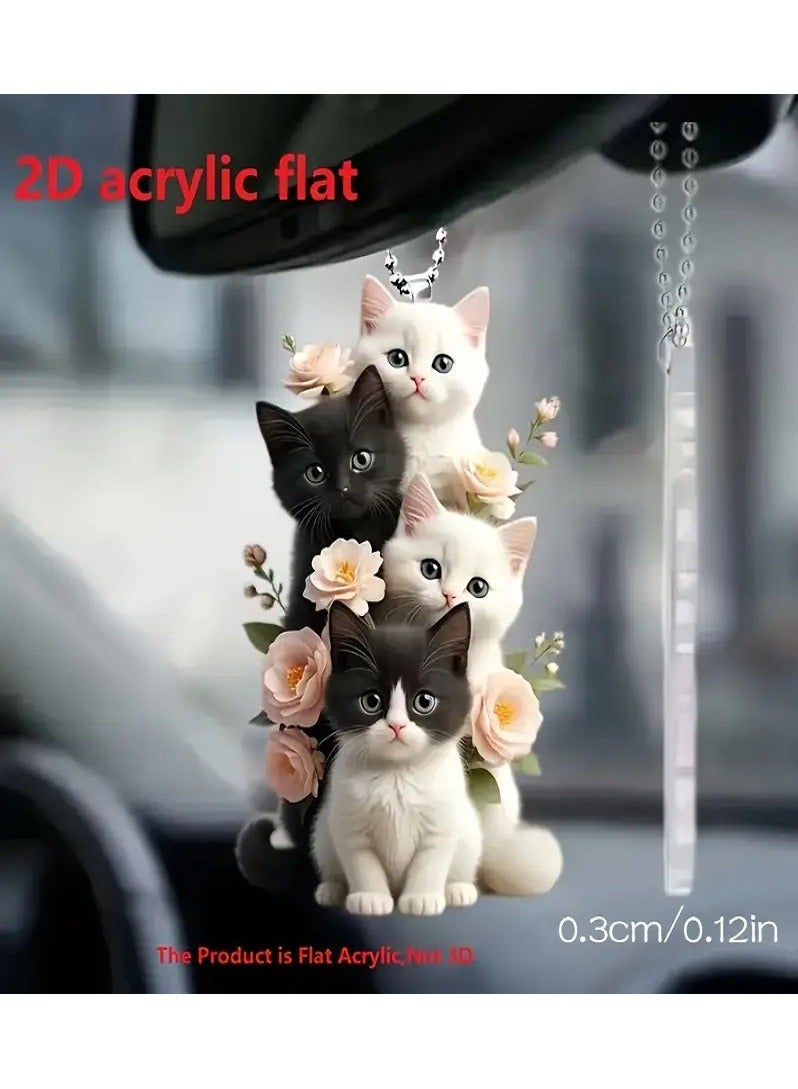 2D Acrylic Car Mirror Hanging Ornament - Stylish Design Adds a Personal Touch - Image 1