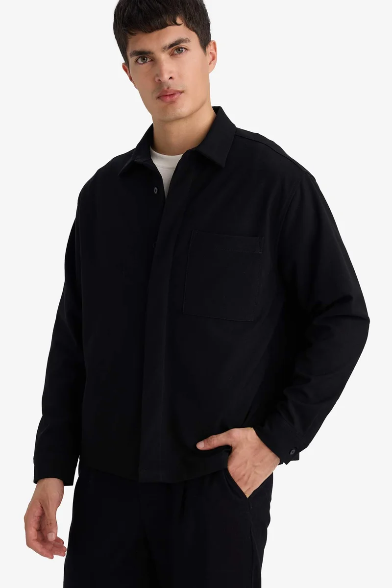 ديفاكتو Poplin Long Sleeve Shirt