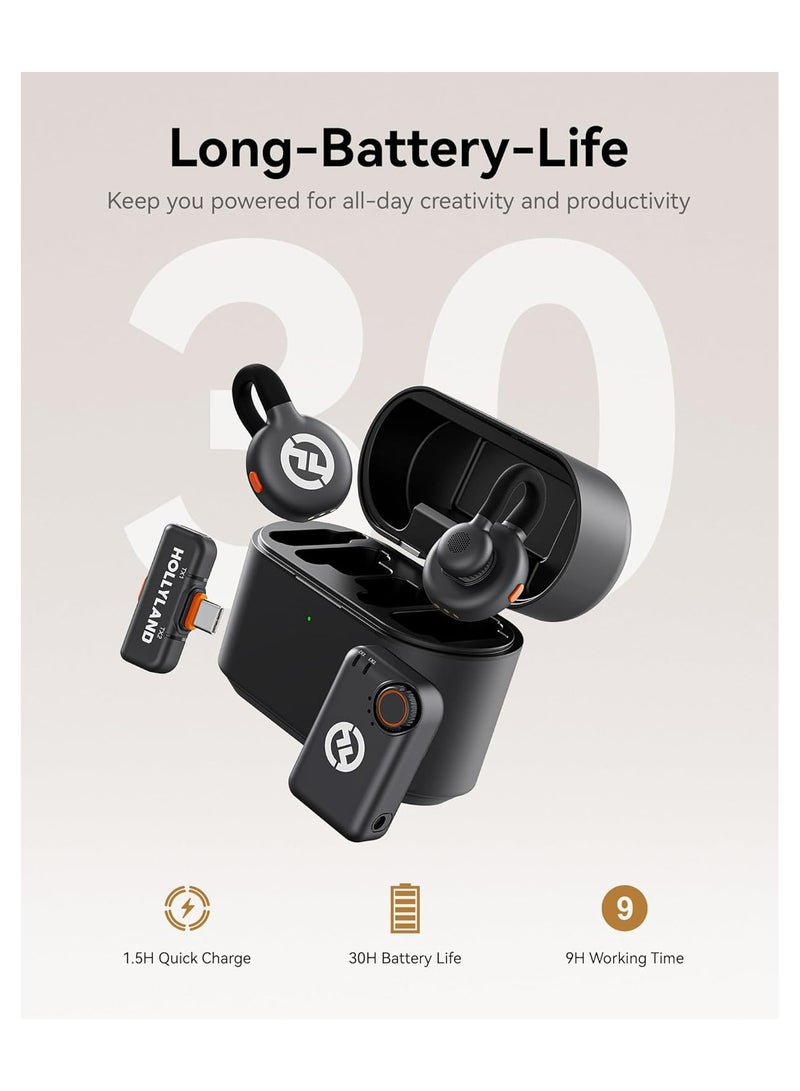 Hollyland Lark M2S Ultimate Combo (Camera RX+Lightning RX) Wireless Lavalier Microphone for iPhone/Camera/Android/PC, Compact Mic, Titanium Clip, Noise Cancelling, Vlog, Interview, Content Creation Lark M2S Ultimate - Image 3