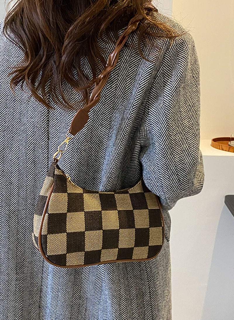 Sharpdo Underarm Bag Plaid Hand-held One-shoulder Cross-body Bag - Image 2