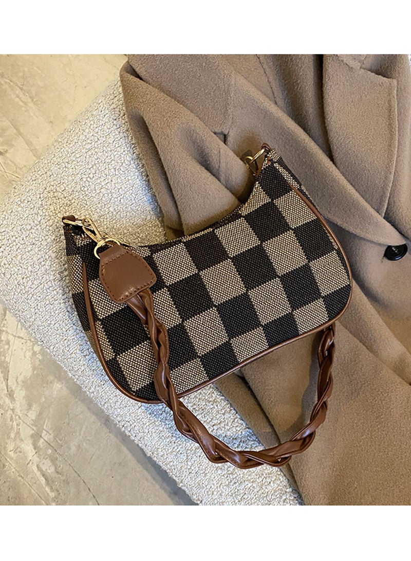 Sharpdo Underarm Bag Plaid Hand-held One-shoulder Cross-body Bag - Image 1