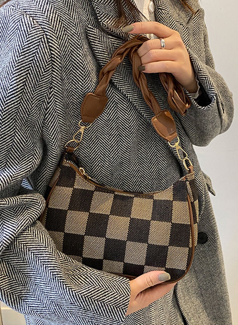 Sharpdo Underarm Bag Plaid Hand-held One-shoulder Cross-body Bag - Image 4