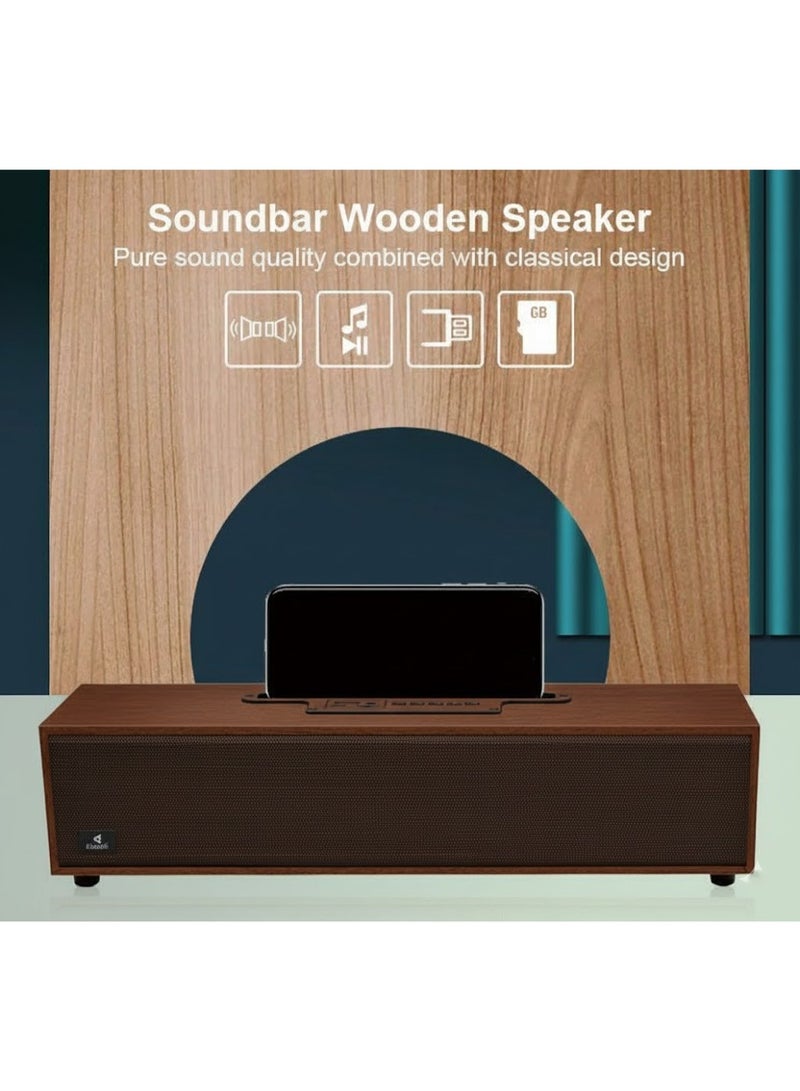 كيسونلي G11 - مكبر صوت خشبي - مكبر صوت لاسلكي - مكبر صوت بلوتوث - صوت ستريو وعمق في البيس - بني - Image 4