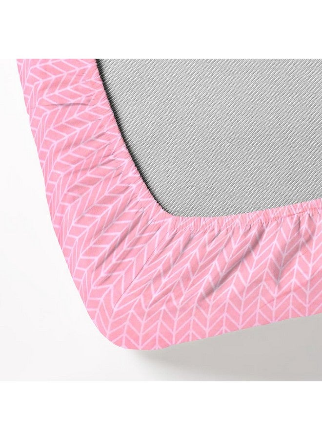 RD TREND Presents Luxurious Glace Cotton Super Soft 210 TC 360° Elastic Fitted Bedsheets Single Bed Size (72 x 48 x 8 Inch) with 1 Pillow Cover Size (28 x18), Color- Pink, Solid - Image 3