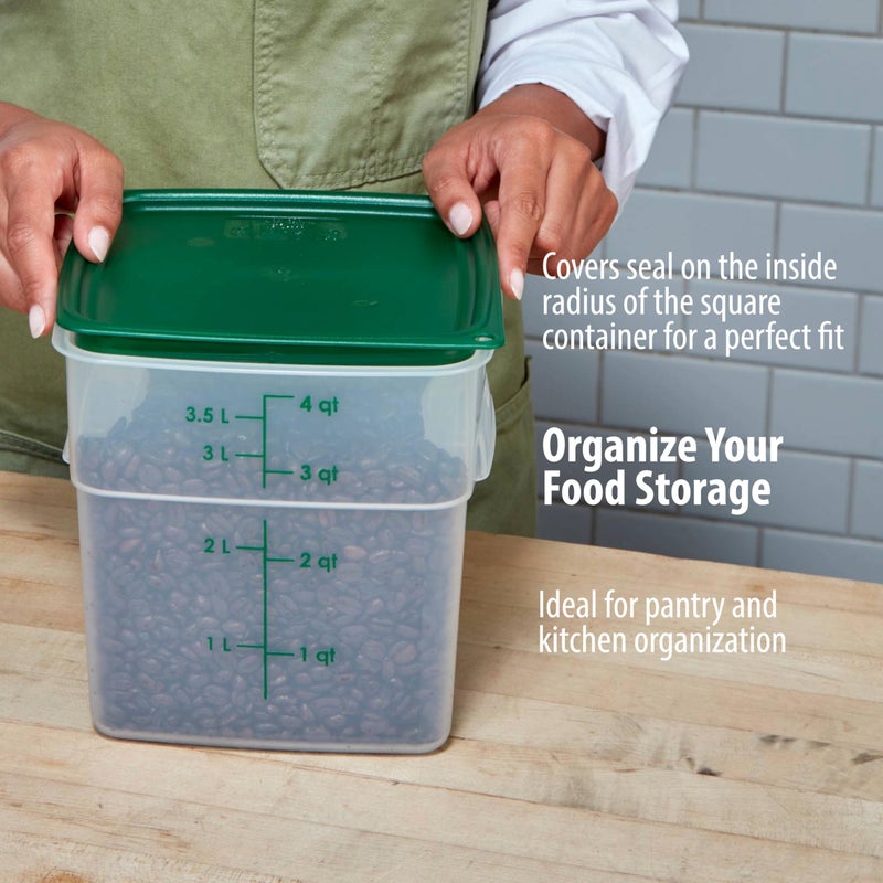 Cambro Food Storage Containers with Lids (Microwave Safe and BPA-Free) - 4 QT (Quart) Square Food Storage Container with Lid (2 Pack) - Image 3