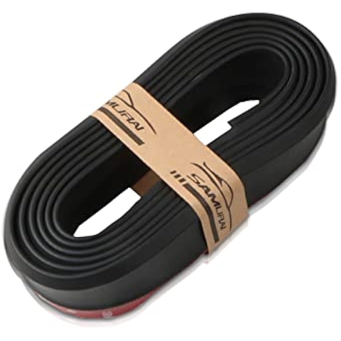 Samurai 1 PC Car Front Bumper Lip, 8.2Ft/2.5M Universal Side Skirt Front Lip Splitter Spoiler Car Front Bumper Guard Waterproof Protection (Black) - Image 1