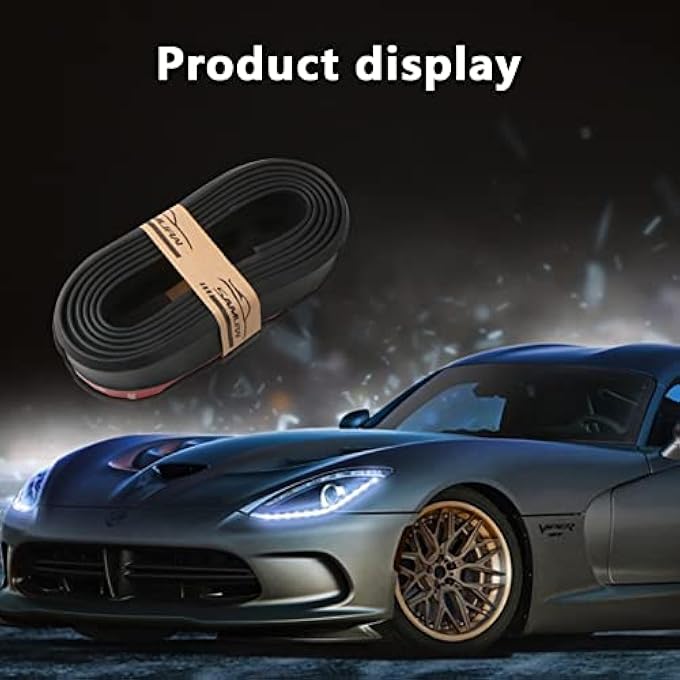 Samurai 1 PC Car Front Bumper Lip, 8.2Ft/2.5M Universal Side Skirt Front Lip Splitter Spoiler Car Front Bumper Guard Waterproof Protection (Black) - Image 5