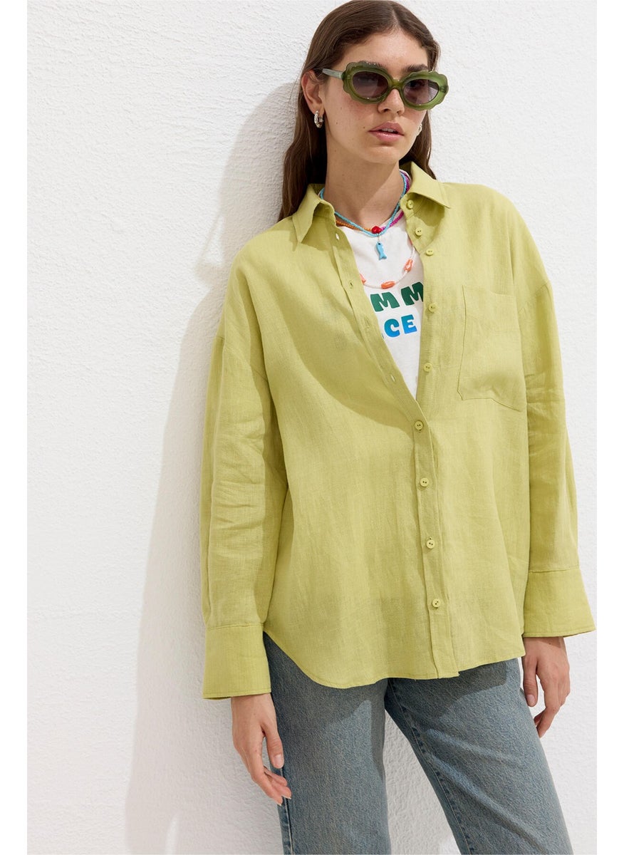 Thin Linen Oversize Shirt Soft Yellow - pzsku/ZB03E9A34CCE8891A411AZ/45/_/1741264491/4a3feea6-8c4e-40c4-ae73-35cd08603895