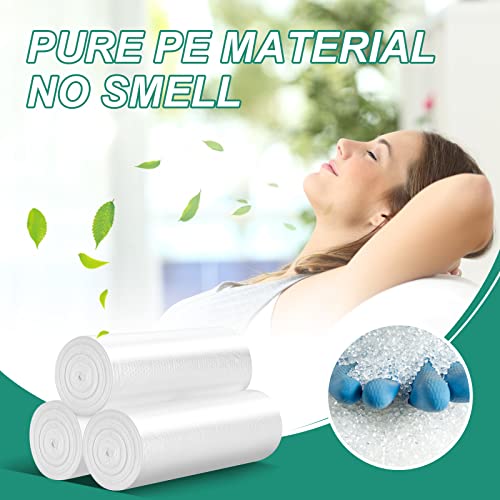 Magesh 4 Gallon Trash Bag Strong, Leakage-Free, Small Garbage Bags Unscented Thick for Bathroom, Office, Kitchen Small Trash Can, 15L, 105 Bags, Clear - Image 4