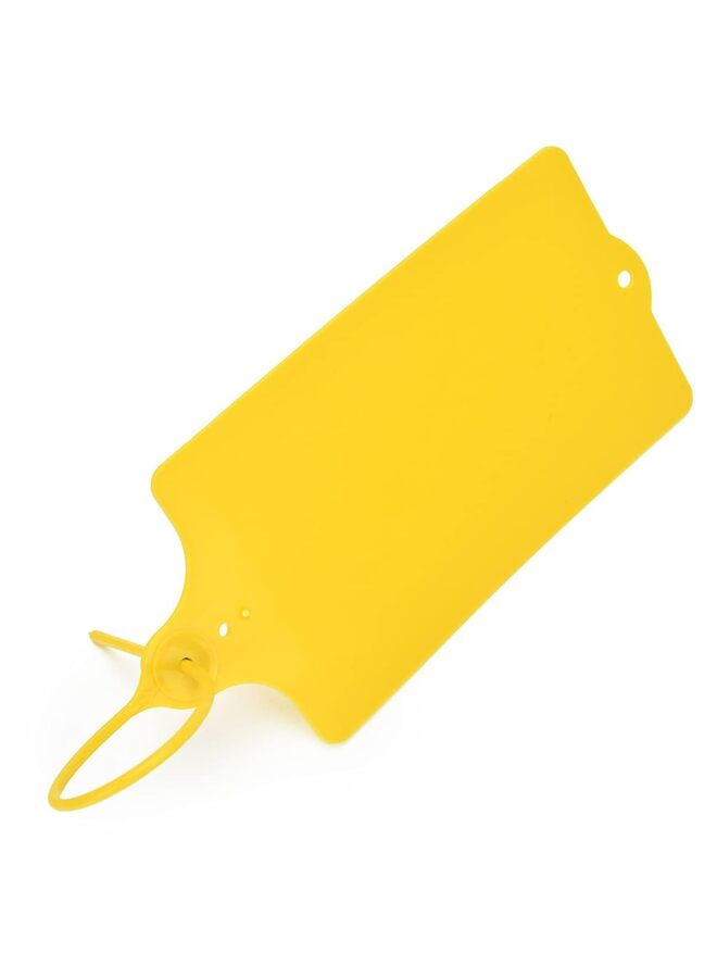 100 بطاقة بلاستيكية، بطاقات شحن، بطاقات مقاومة للماء لوضع العلامات، ملصقات شحن، أختام أمان، أربطة علامات قابلة للكتابة، بطاقات تعليق، بطاقة تخزين مع قلم تحديد واحد (اللون: أصفر) - Image 2