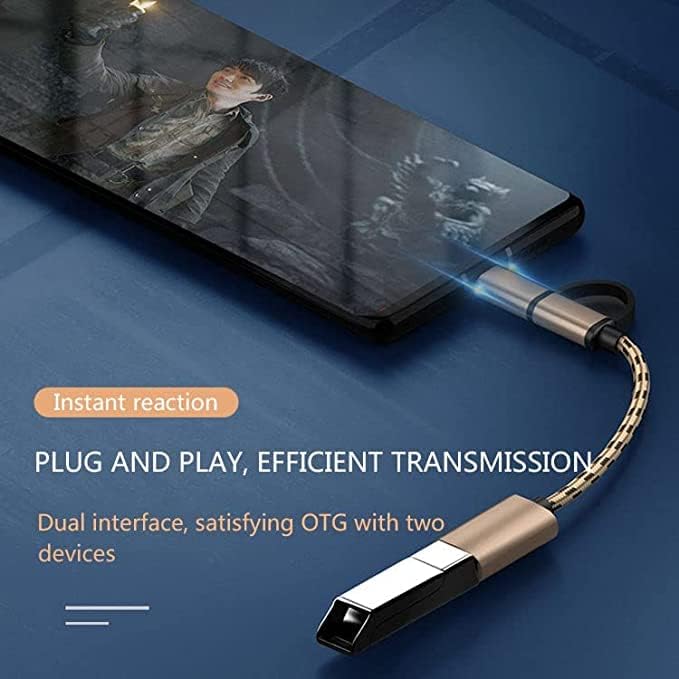 SENBON SENBUN 2 in 1 OTG Adapter Cable Micro USB + USB C to USB 3.0 Female Connector Cable, Compatible Transmission & Charging, for All Supported Micro and Type C Device (Multicolor) - Image 3