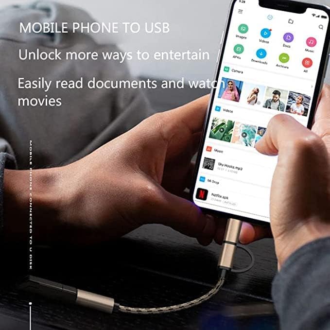 SENBON SENBUN 2 in 1 OTG Adapter Cable Micro USB + USB C to USB 3.0 Female Connector Cable, Compatible Transmission & Charging, for All Supported Micro and Type C Device (Multicolor) - Image 4