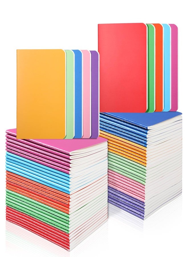 miikoul 100 Packs Colorful Small Blank Notebooks, Unlined Mini A6 Journals Bulk, Blank Notepads for Kids Students School Office, Traveler Sketching, Drawing, Writing Supplies, 5.5" x 4", 30 Sheets/60 Pages - Image 1